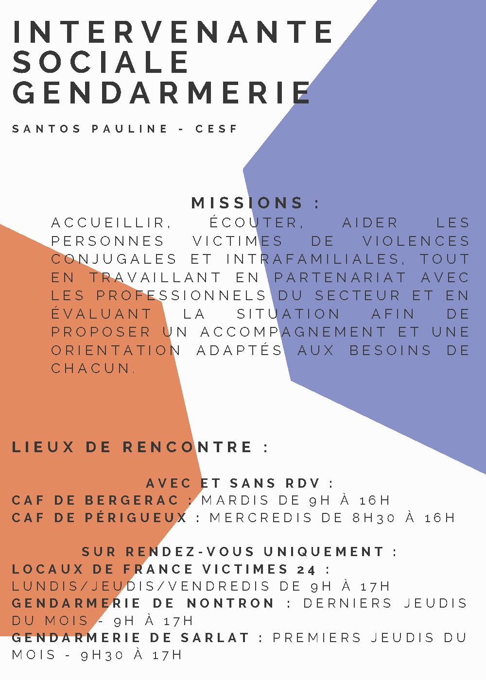 Intervenante sociale gendarmerie