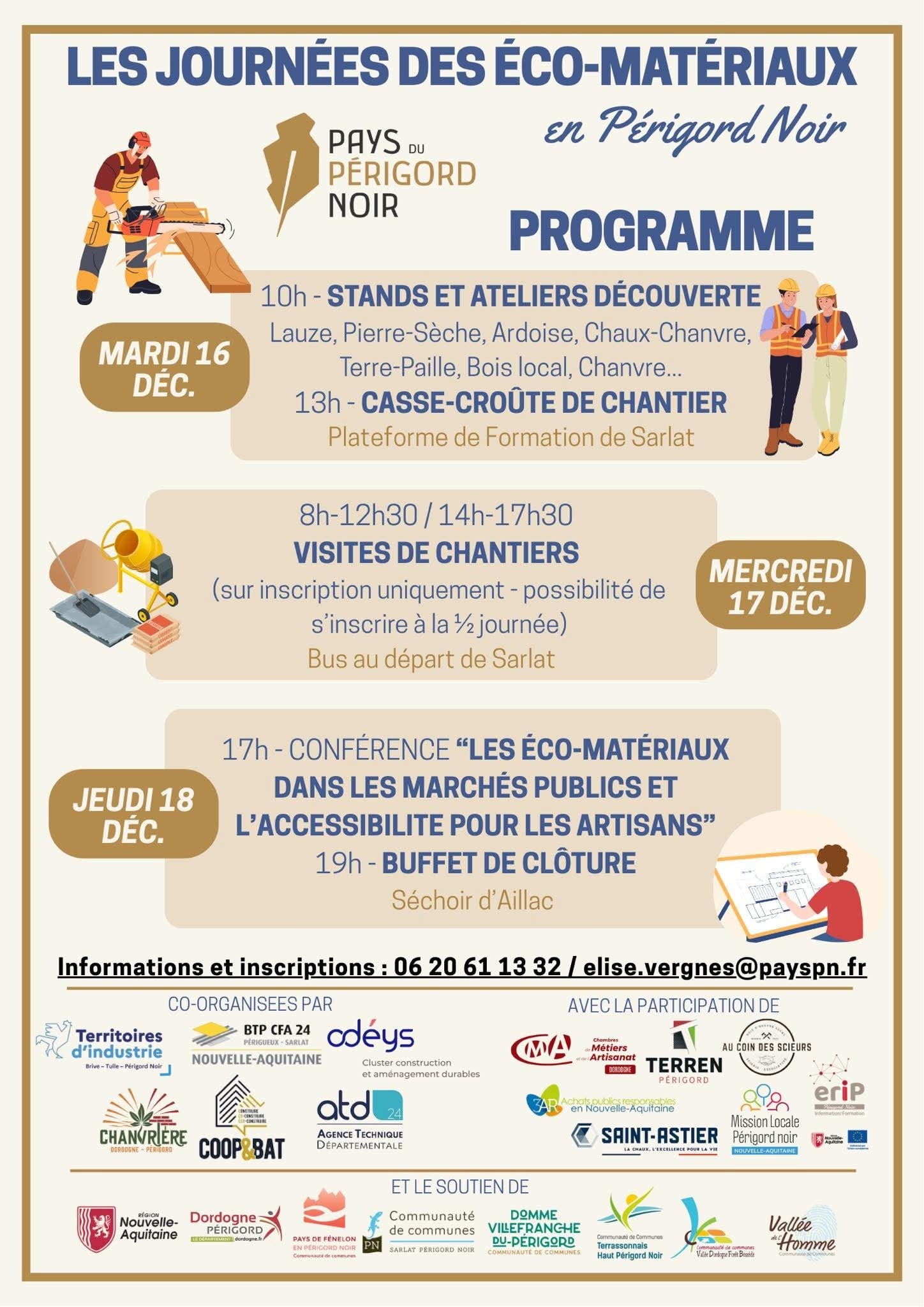 Programme des journées des éco-matériaux en Périgord Noir